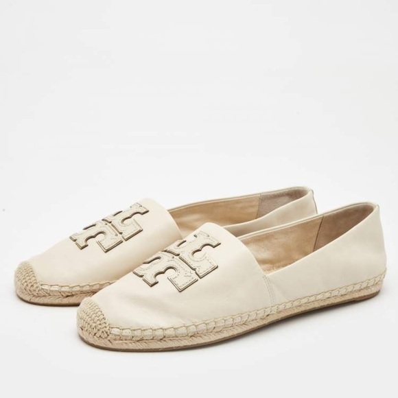 Tory Burch Cream Leather Ines Espadrille Flats Size 6.5 Fit more like a 6 - Picture 4 of 16